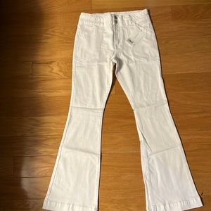 Frame Double Button Pocket Flare NWT size 30 White